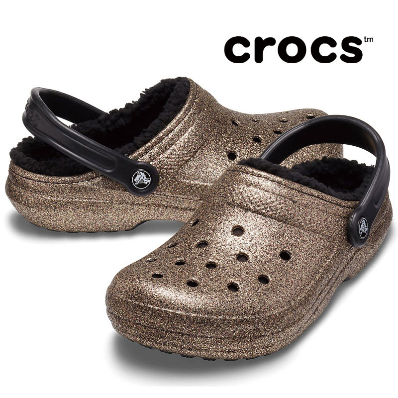 classic glitter lined crocs
